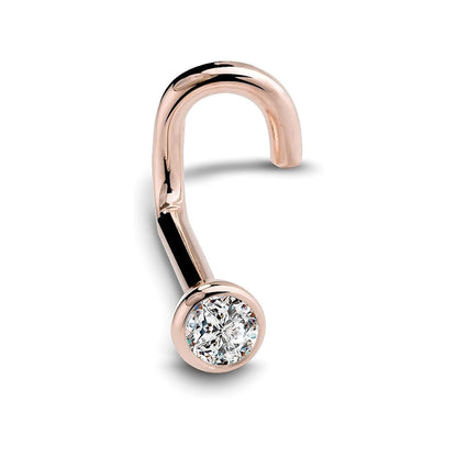 Rose Gold Elegant Flush Bezel Nose Ring (pack of 2)