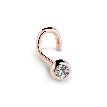 Rose Gold Elegant Flush Bezel Nose Ring (pack of 2)