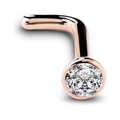 Rose Gold Flush Bezel Nose Ring (pack of 2)