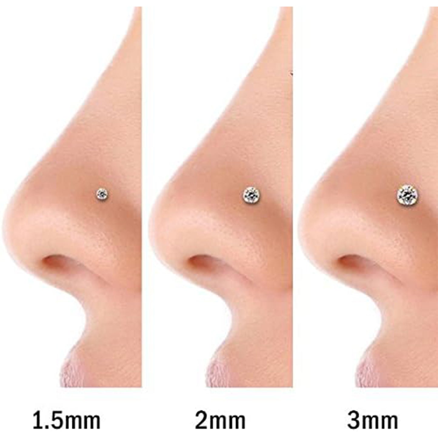 Rose Gold Flush Bezel Nose Ring (pack of 2)