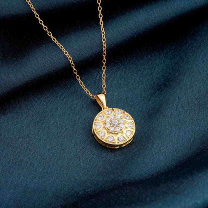 Golden Round Vintage Pendant For Her