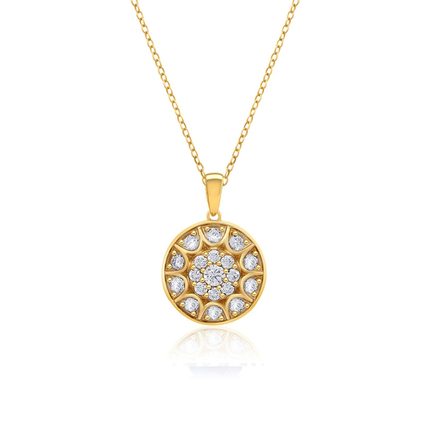 Golden Round Vintage Pendant For Her