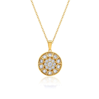 Golden Round Vintage Pendant For Her