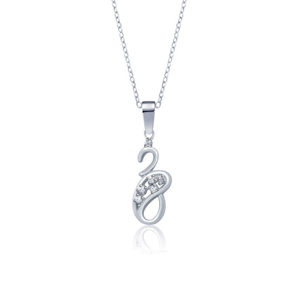 Silver Elite Infinity Solitaire Pendant