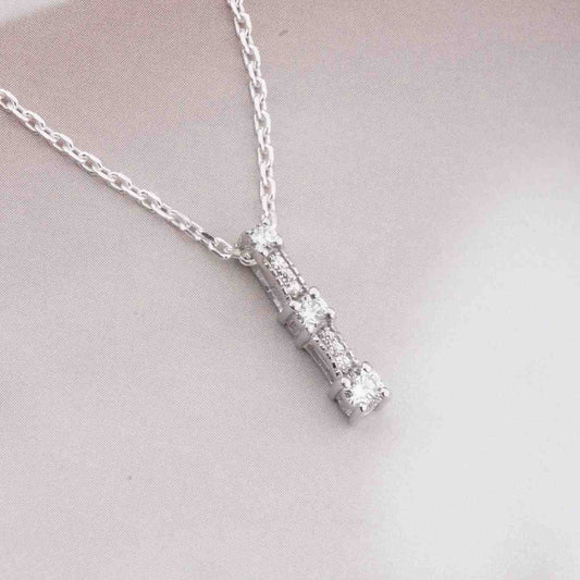 Sterling Silver CZ Aesthetic Cone Shaped Pendant