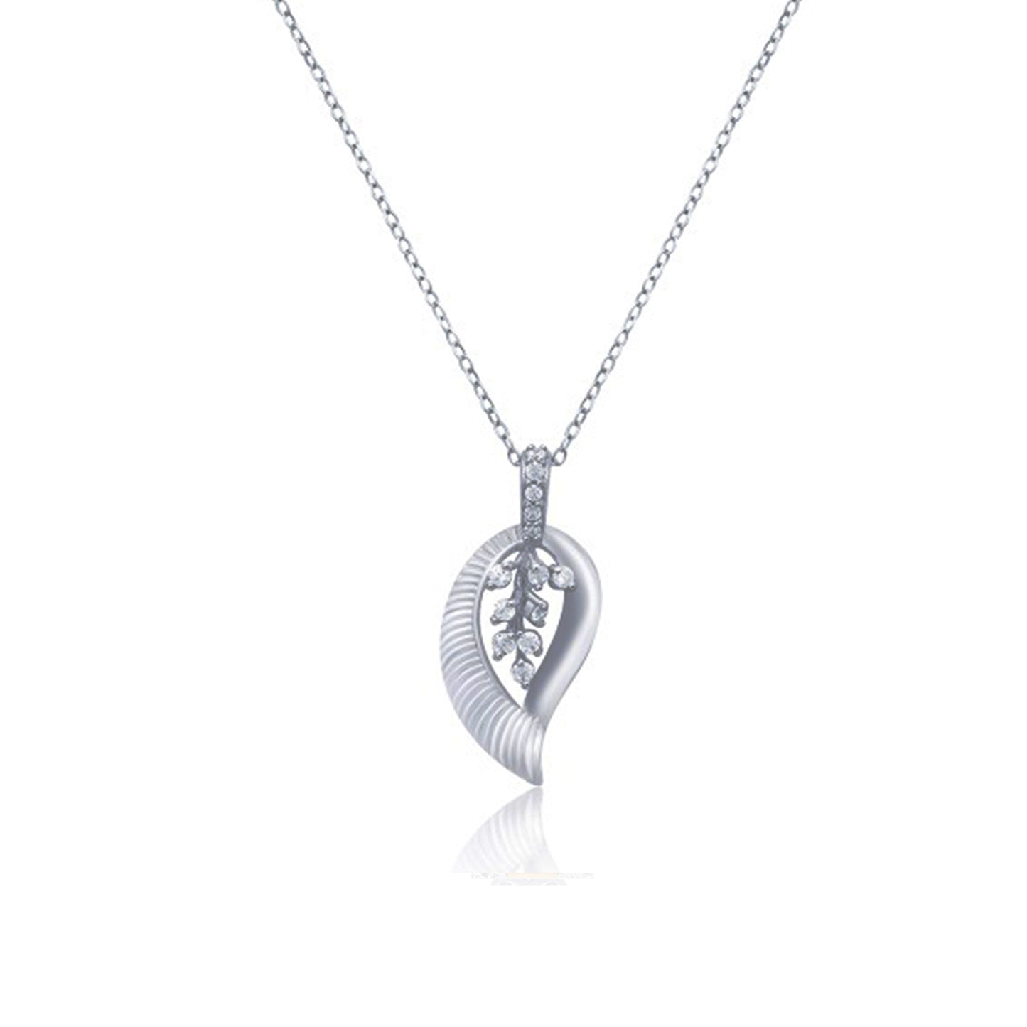 Swiss Stone Leaf Design Pendant