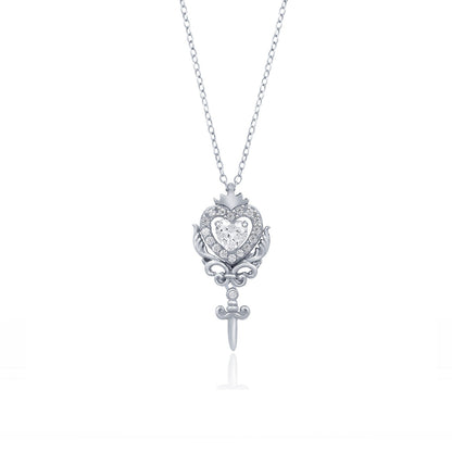 Silver Round Heart Weapon Pendant