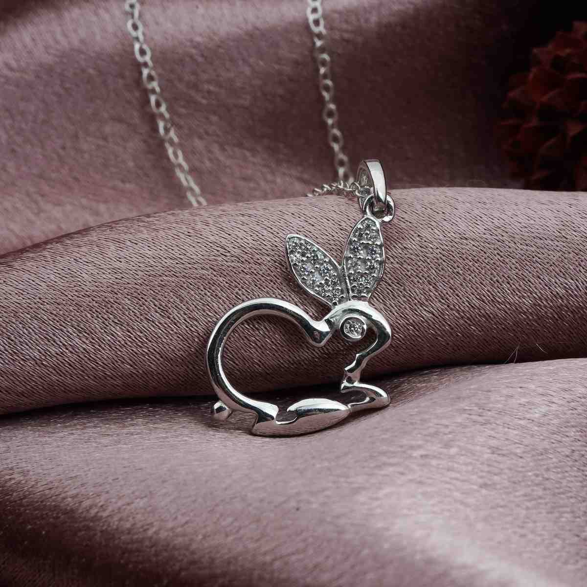 Silver Rabbit Animal Pendant