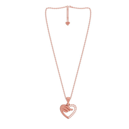 Rose Gold Love heart Wings Pendant