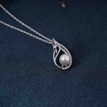 Silver Swan Pendant With Freshwater Pearl