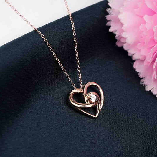 Rose Gold Heart Diamond Pendant