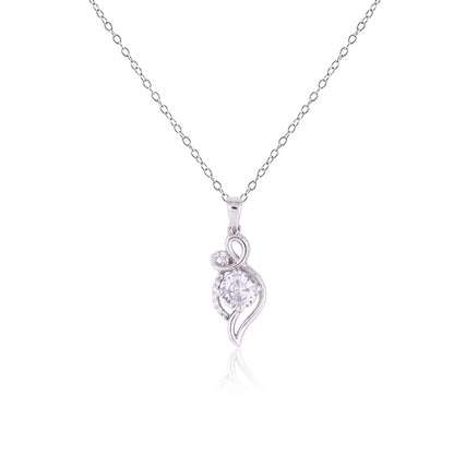 Silver Zircon Falling Drop Pendant