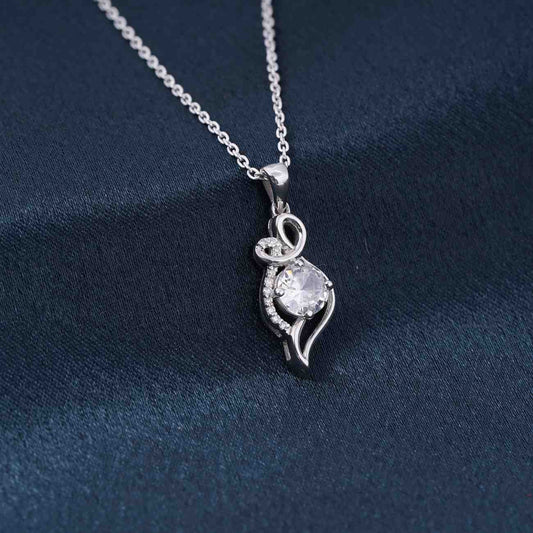 Silver Zircon Falling Drop Pendant