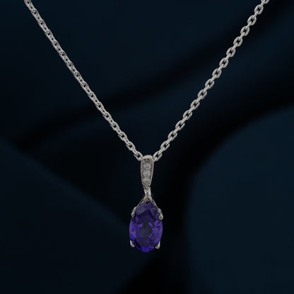 Silver Tanzanite Solitary Pendant