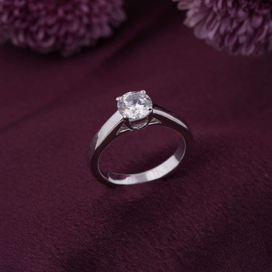 Silver Glory Solitaire Zircon Ring