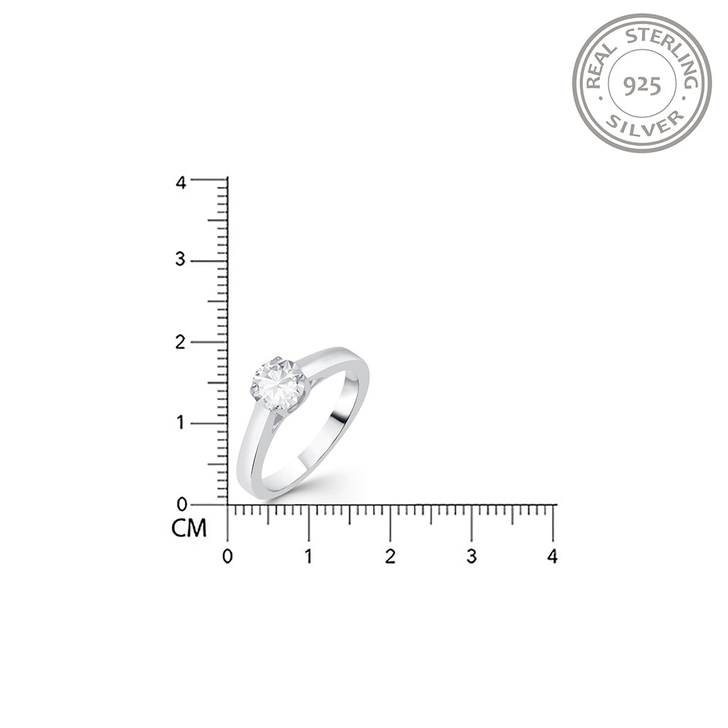 Silver Glory Solitaire Zircon Ring