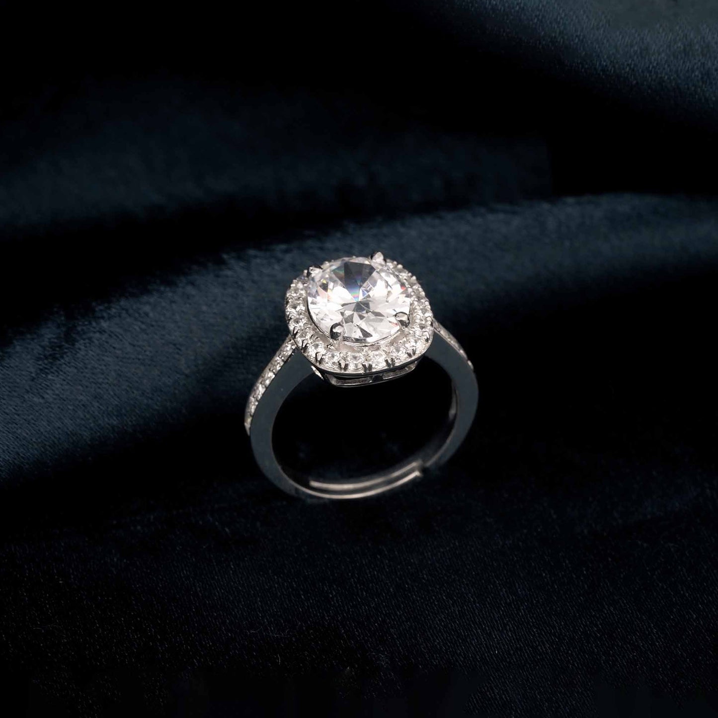 Silver Classic Solitaire Ring For Her