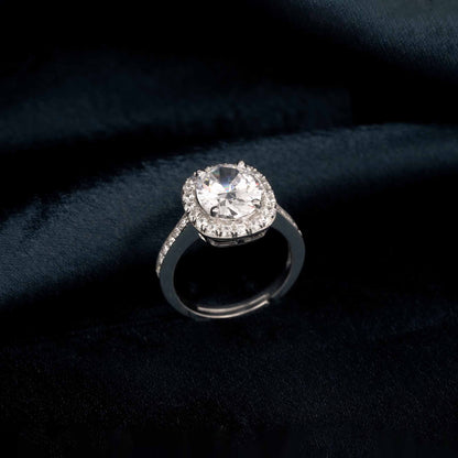 Silver Classic Solitaire Ring For Her