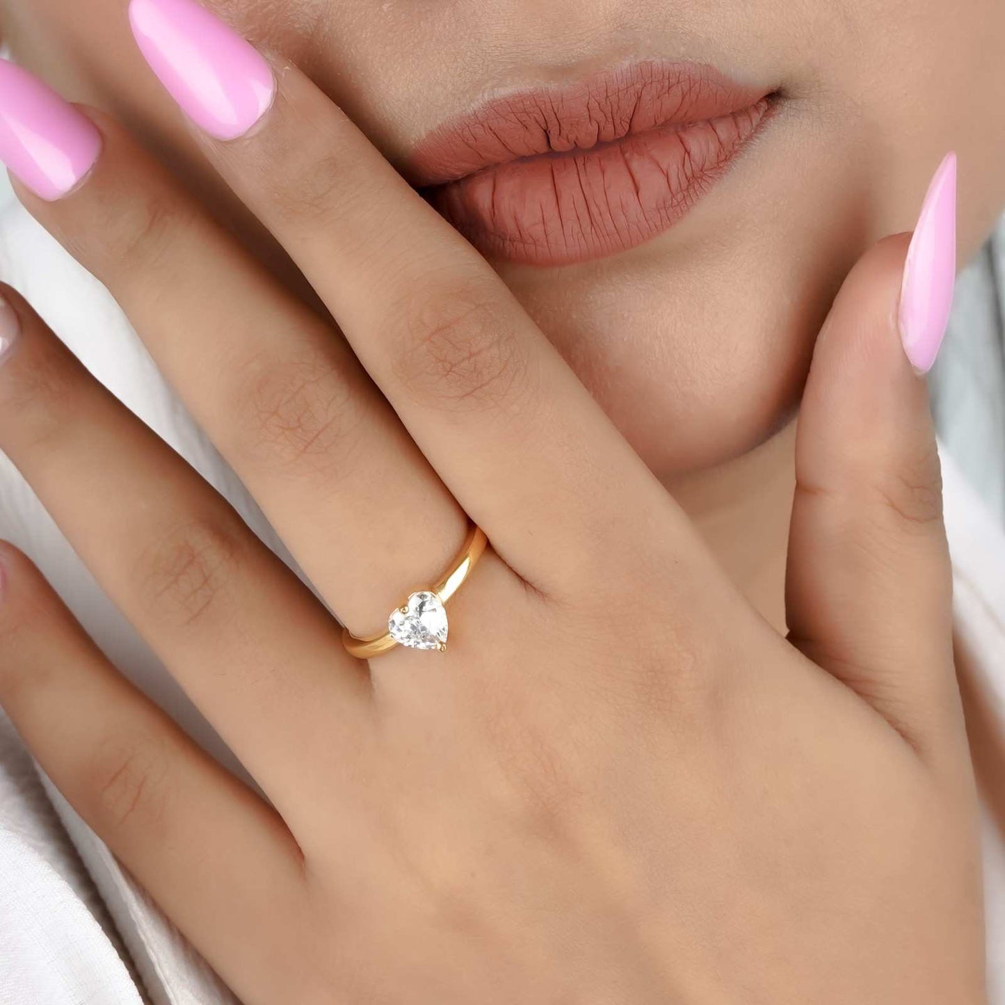 Golden Melting Heart Stunning Ring