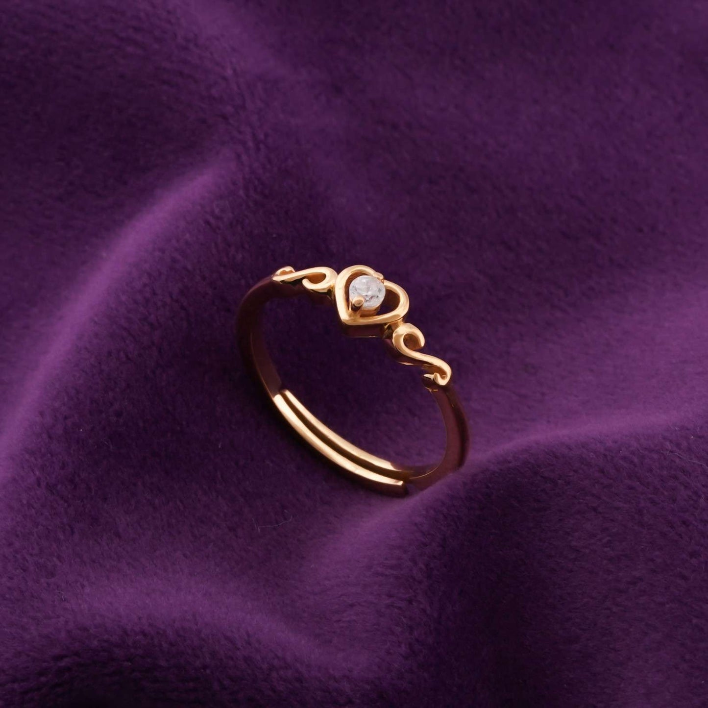 Golden Vintage Heart Valentine Ring