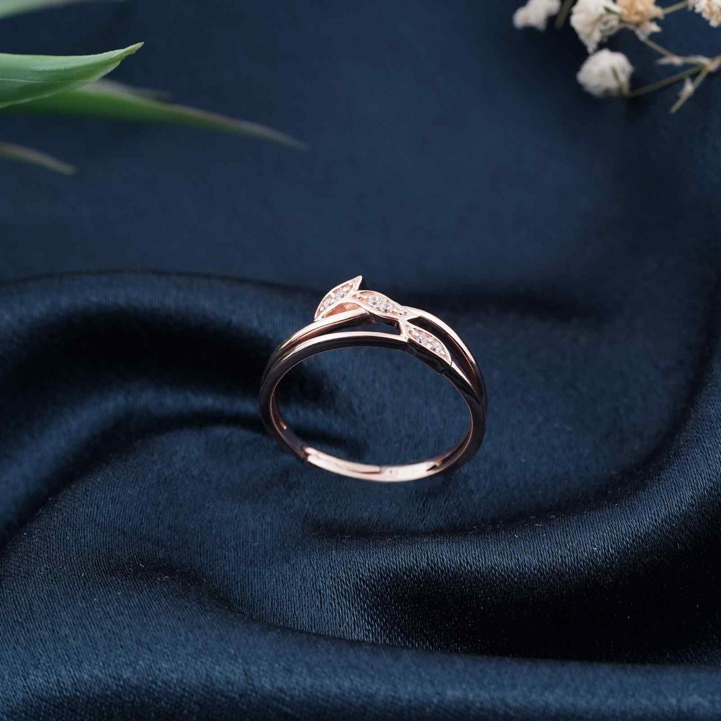 Rose Gold Angle Wings Promise Ring