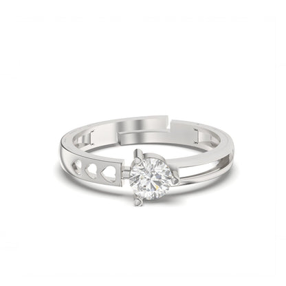 Silver Solitaire Engagement Ring