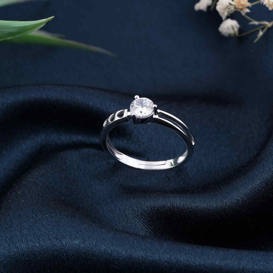 Silver Solitaire Engagement Ring