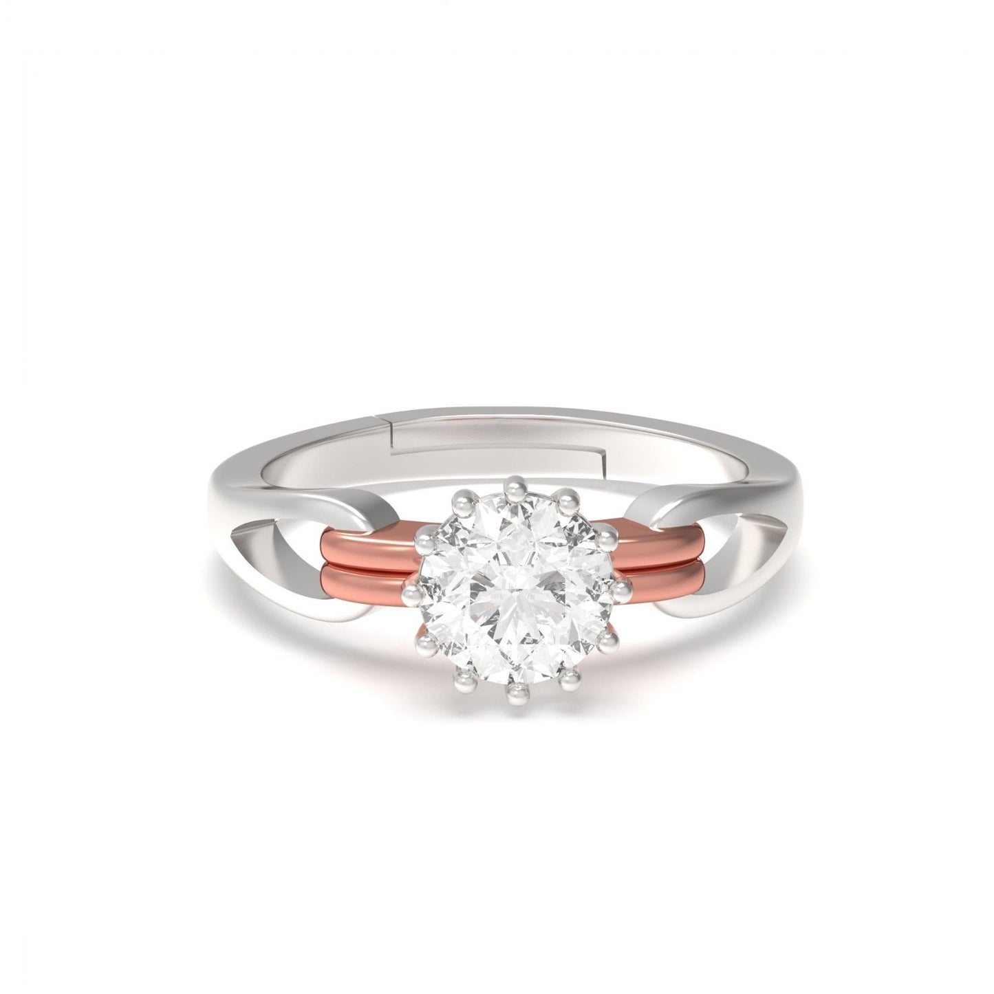 Silver CZ Round Solitaire Ring