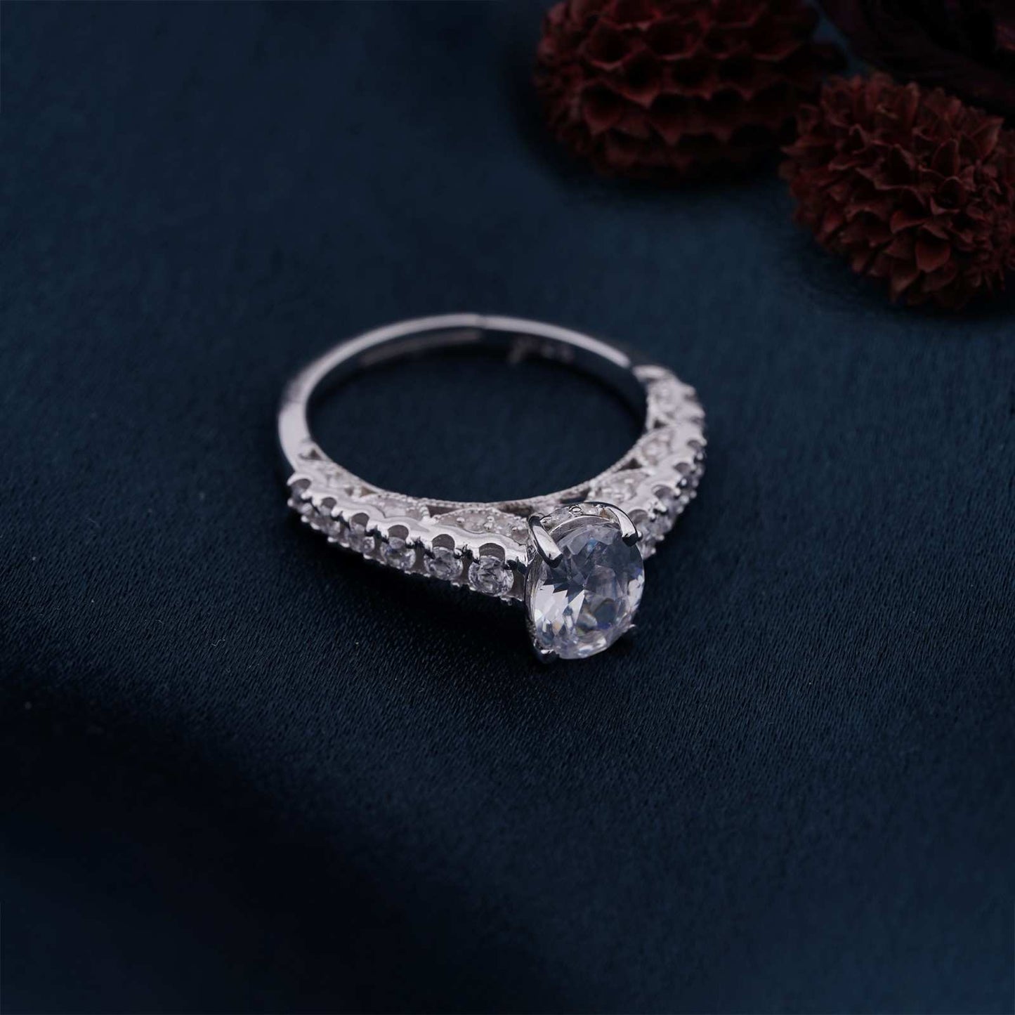 Silver Solitaire Grace Ring