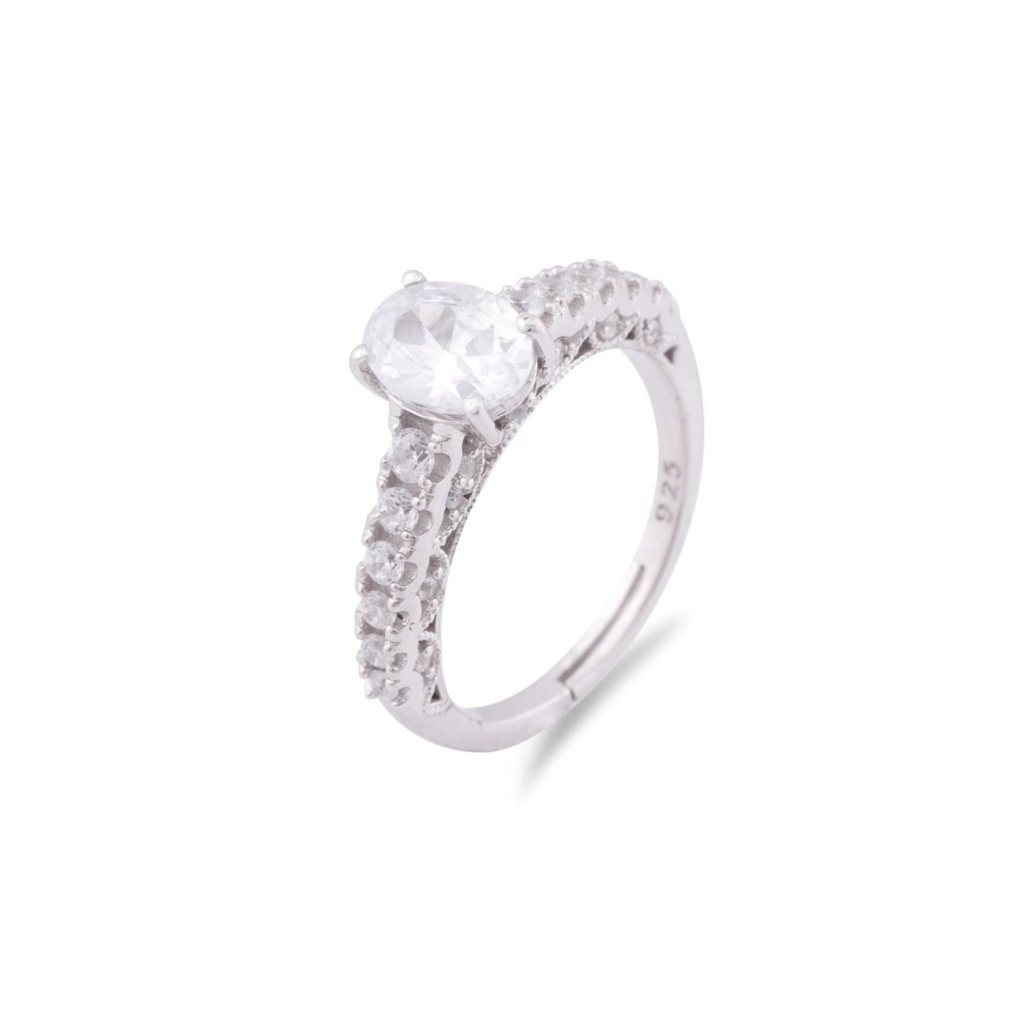 Silver Solitaire Grace Ring