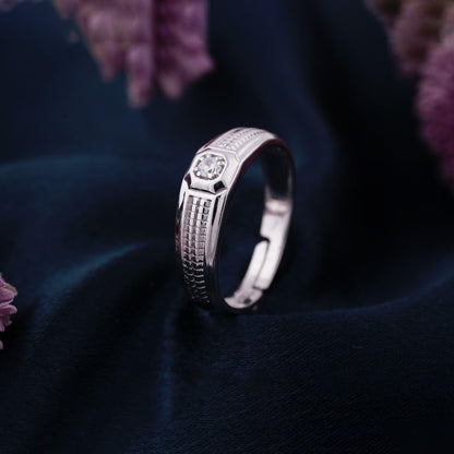 Silver Solitaire Band For Him