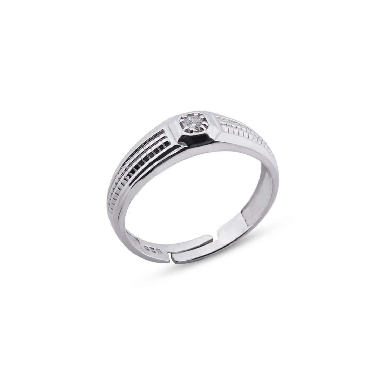 Silver Solitaire Band For Him