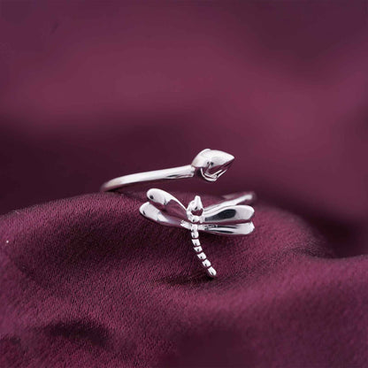 Silver Petals & Diamond Ring