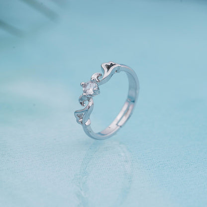 Silver Beachy Wave Ring