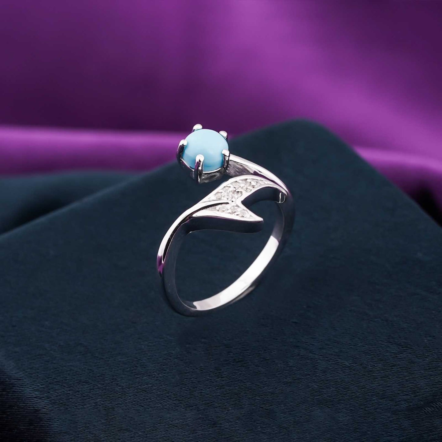 Silver Opal Mermaid Ring