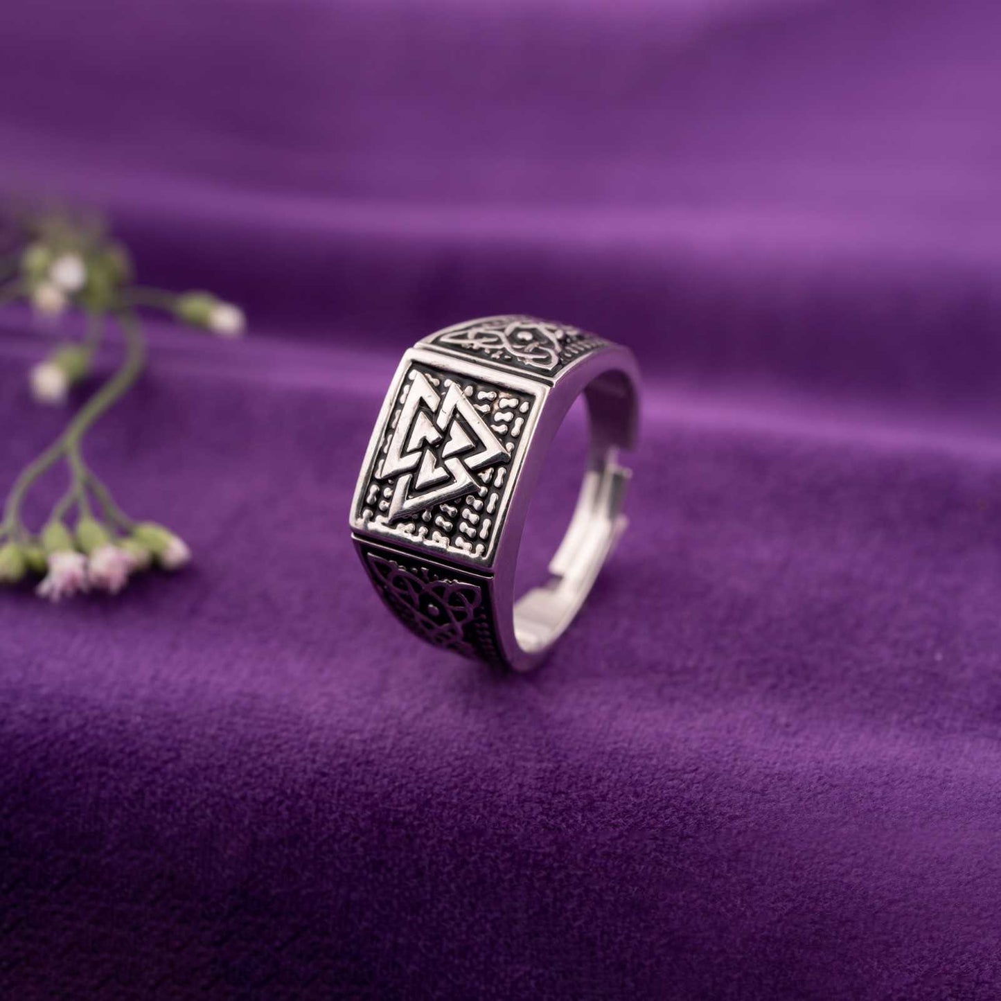 Silver Illuminate Enamel Ring For Him