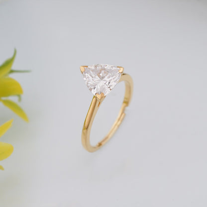 Golden Luxury Trillion Ring For Her