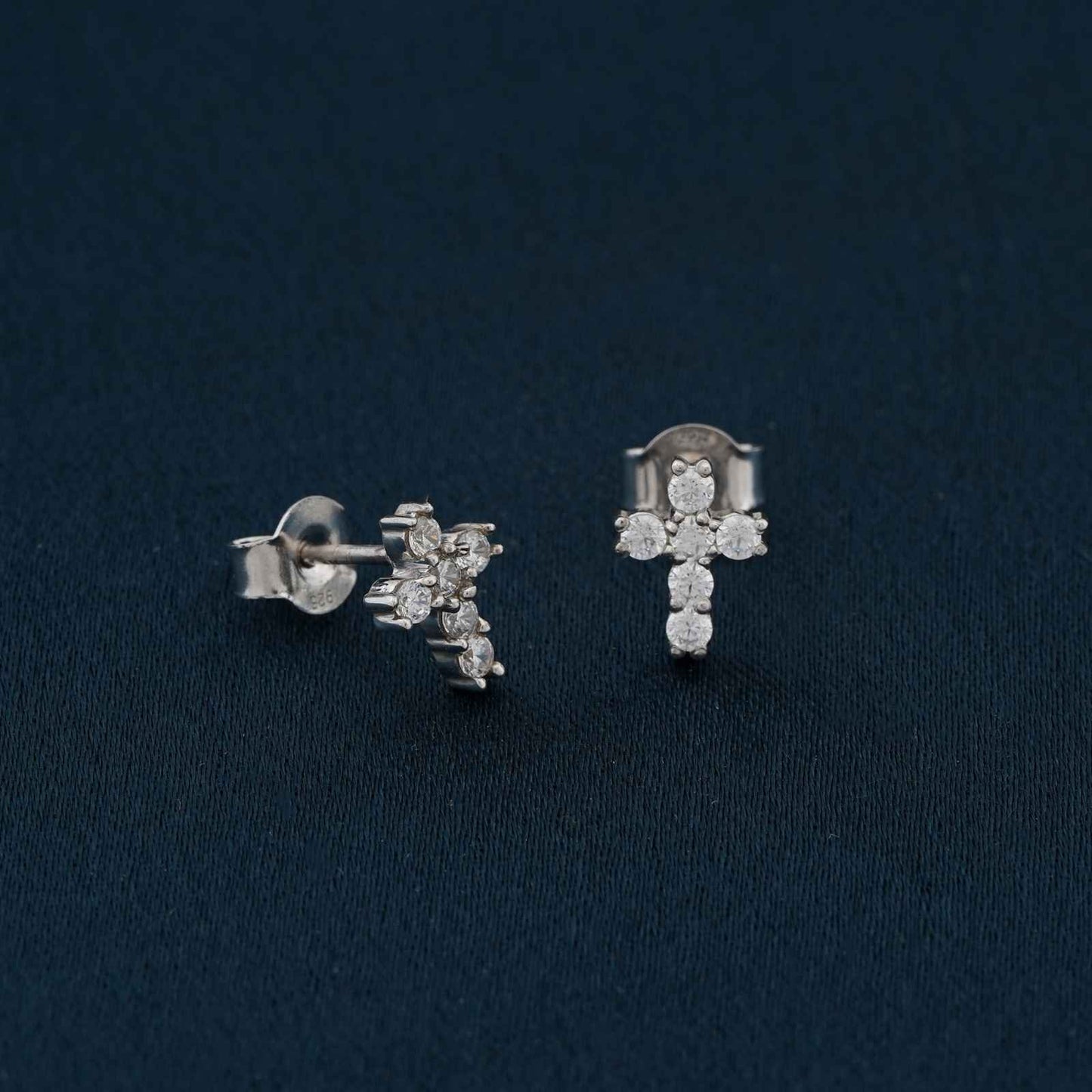 Silver Cross Stud Earrings