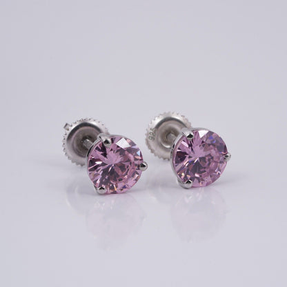 Silver Sapphire Circular Studs Earring