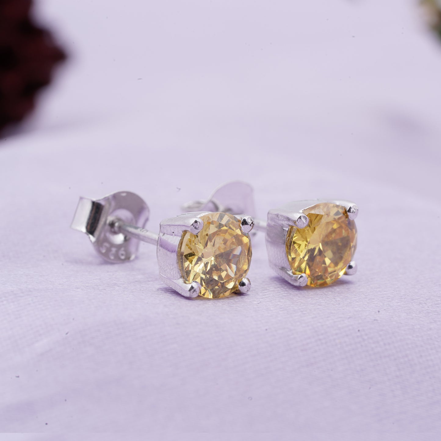 Yellow Champaign Stud Earrings