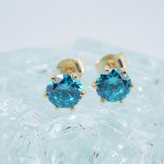 Solitaire Topaz Stud Earrings