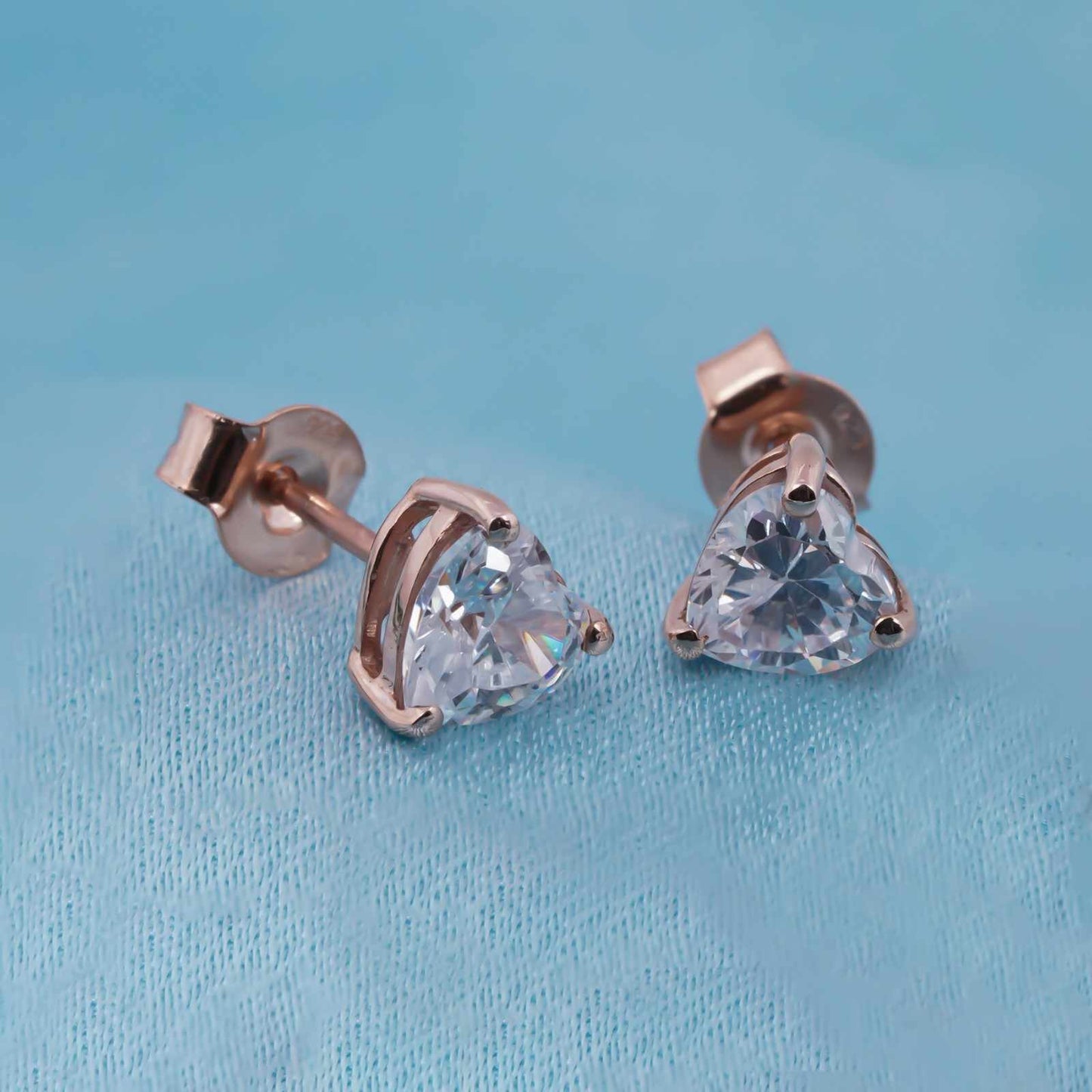 Rose Gold Mini Hearts Stud Earrings