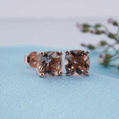 Rose Gold Chocolate Stud Earrings