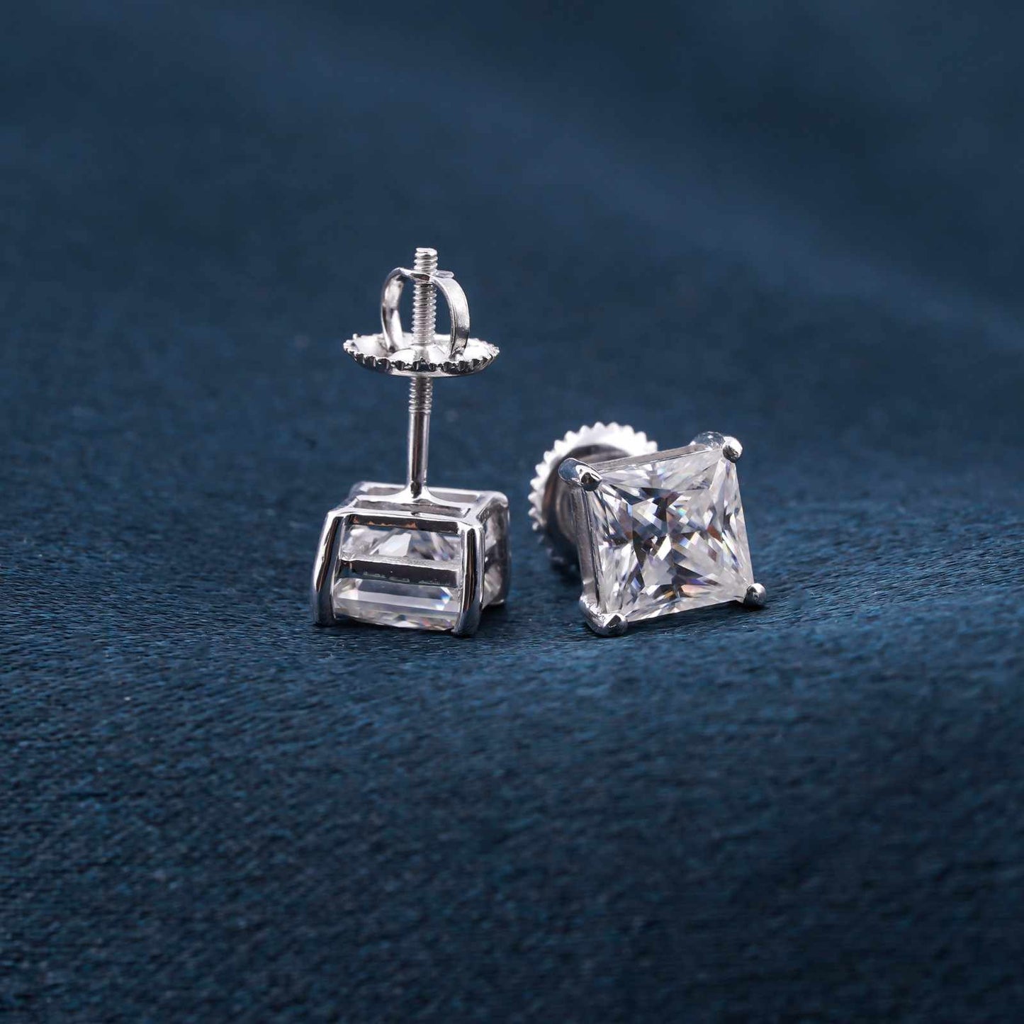 Silver Princess Tiny Stud Earrings