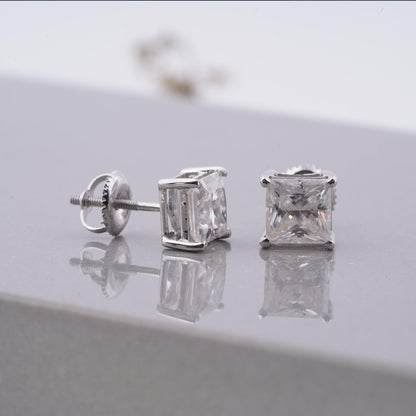 Silver Princess Tiny Stud Earrings