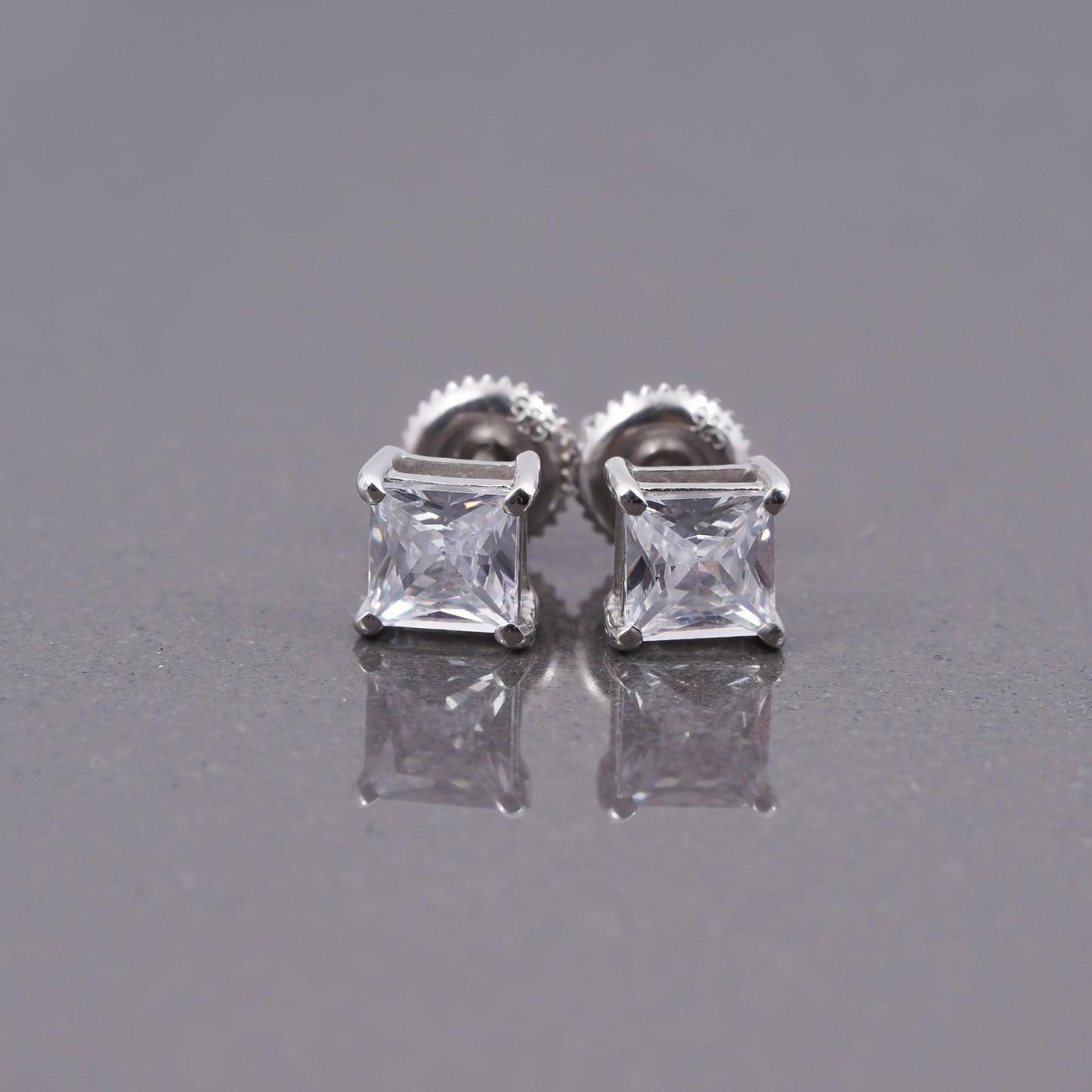 Silver Princess Tiny Stud Earrings