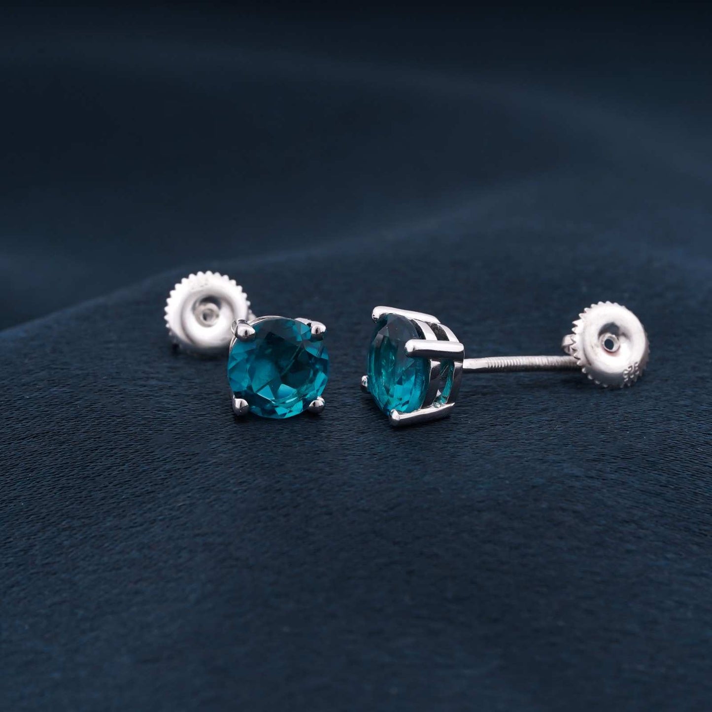 Silver London Blue Memorable Stud Earrings