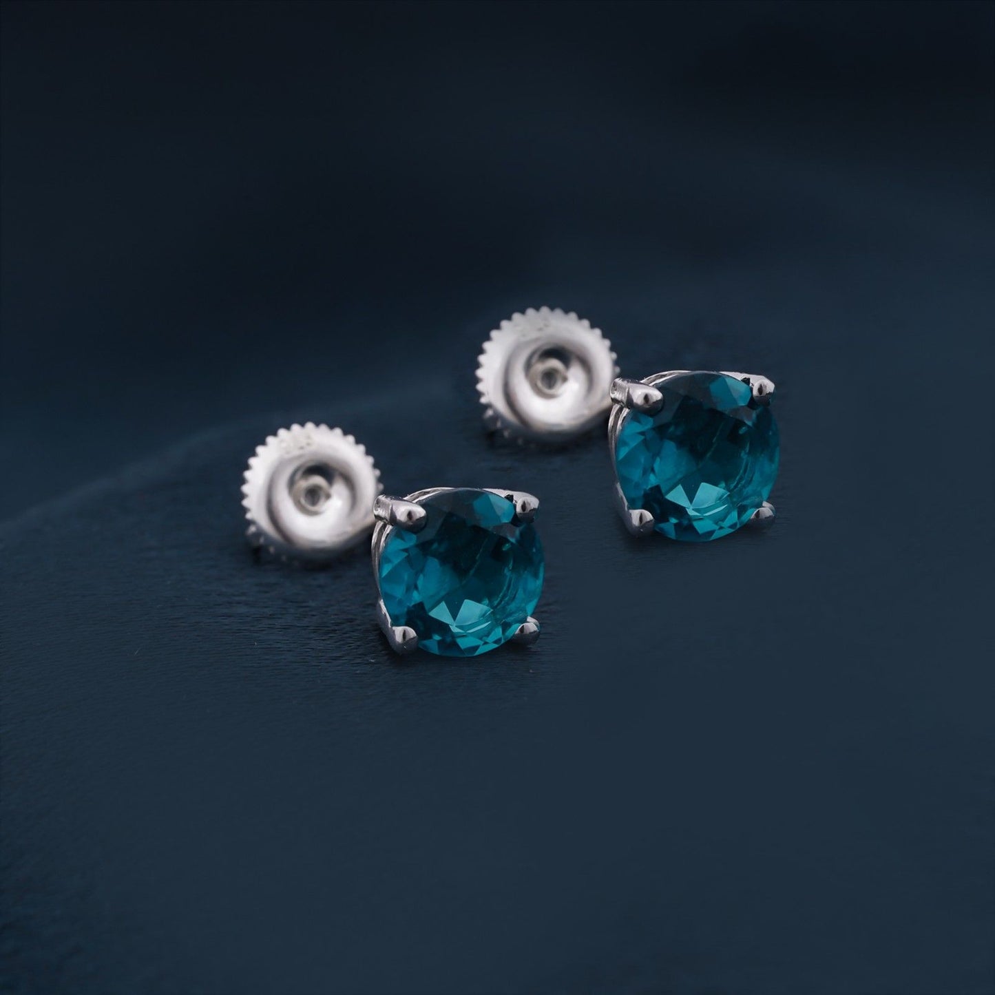 Silver London Blue Memorable Stud Earrings