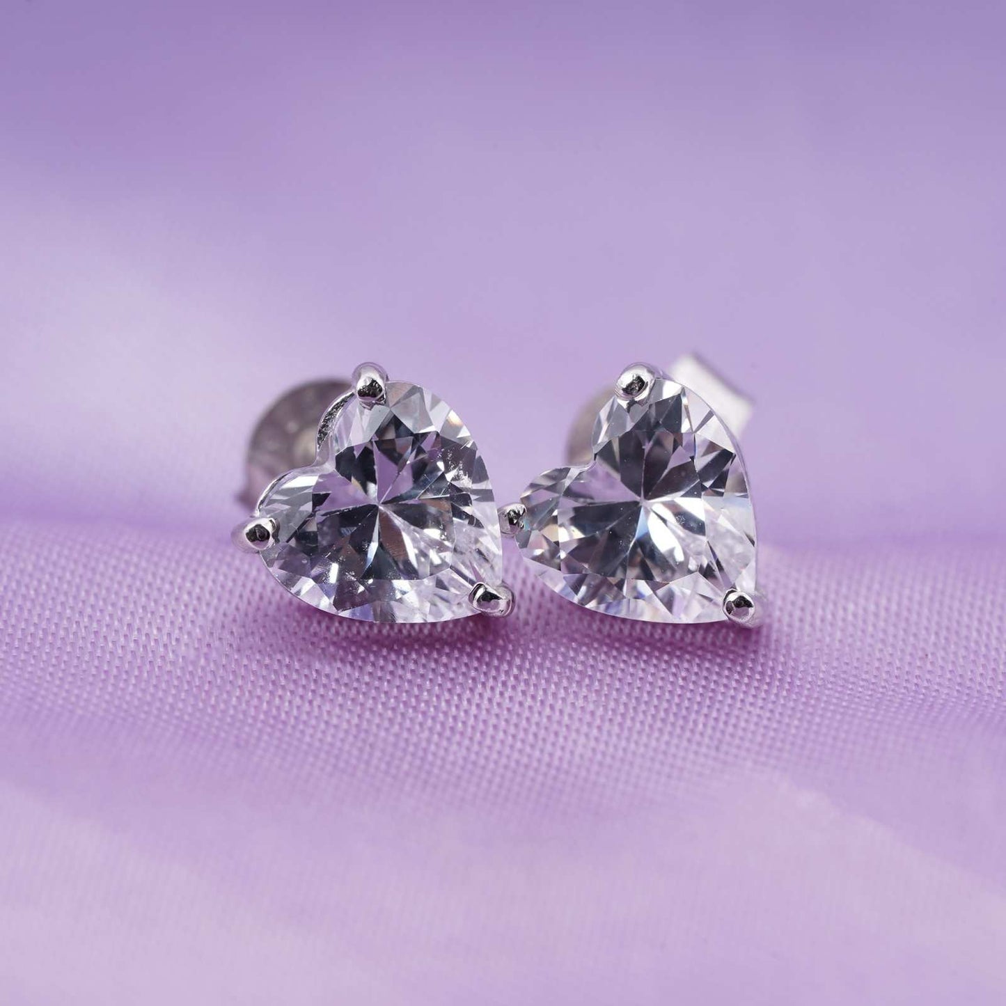 Heart Shape Diamond Stud