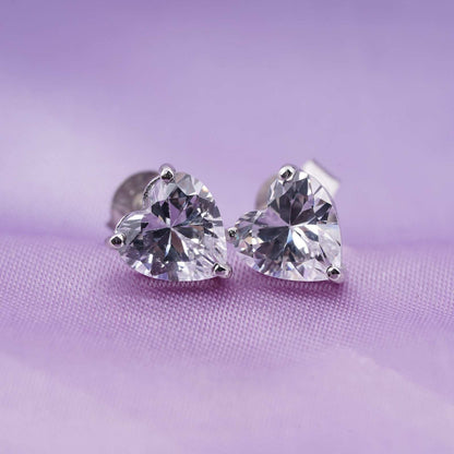 Heart Shape Diamond Stud